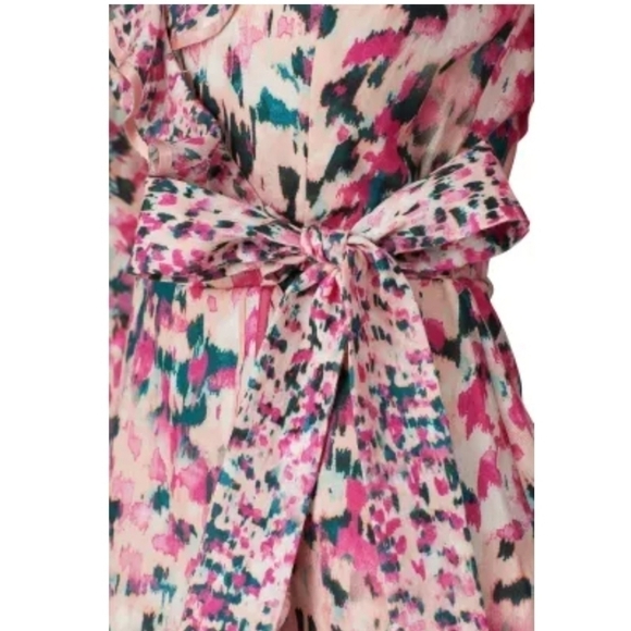Rococo Sand Mimi pink floral wrap dress small - Picture 5 of 8